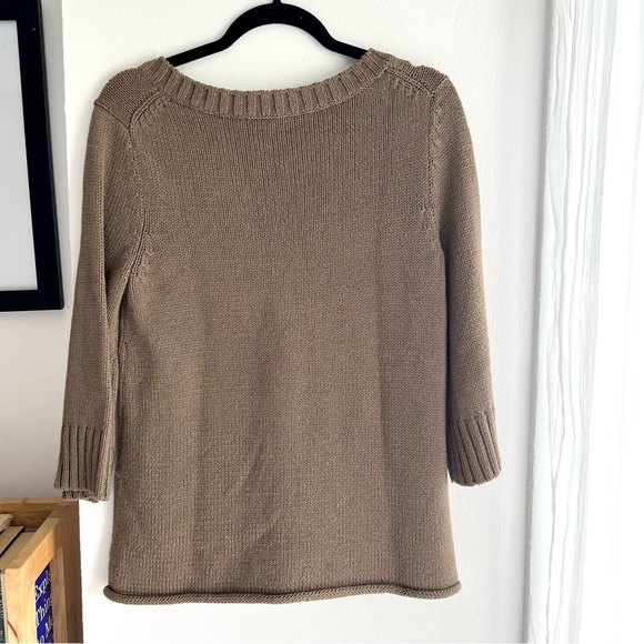 White + Warren Brown Knit Sweater - Picture 2 of 4